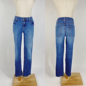 EILEEN FISHER Mid Rise Slim Skinny Leg Stretch Denim Medium Wash Jeans 4
